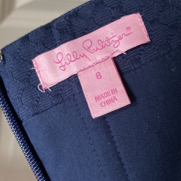 Lilly Pulitzer Demi Convertible Dress Navy & Gold Size 6 - Picture 8 of 16